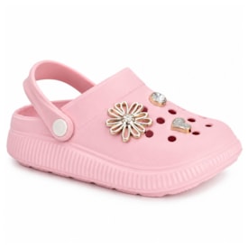 Babuche Infantil Feminina Molekinha EVA Rosa com Berloques 2591.121