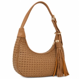 Bolsa Feminina Via Marte Pequena Canoa Tressê Vazado B1-407