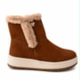 Bota Casual Feminina Camurça com Pelo Cano Baixo Flatform Via Marte