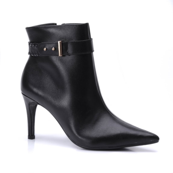 Bota Feminina Via Marte Salto Fino Couro 345-001 