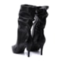 Bota Feminina Via Marte Salto Fino Slouch Couro 345-006
