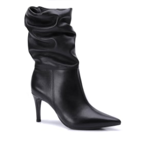 Bota Feminina Via Marte Salto Fino Slouch Couro 345-006