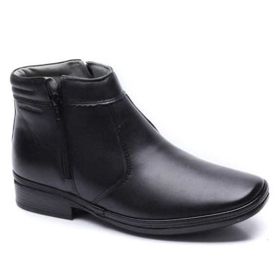 Bota Masculina Social Leveterapia Conforto Couro com Zíper 45906 B