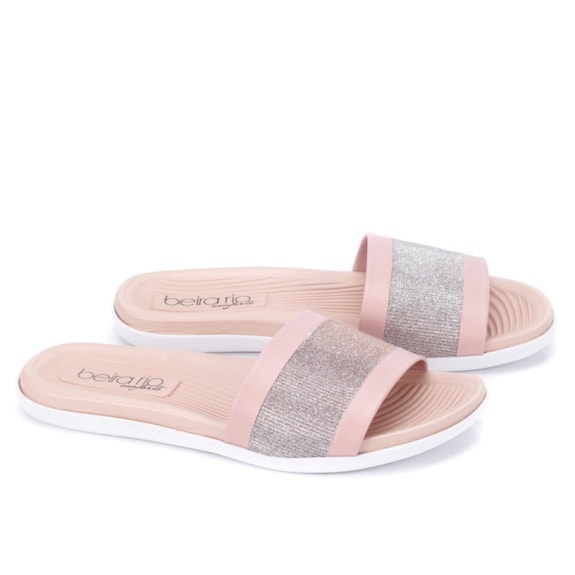 Chinelo Slide Beira Rio Feminino MULTI ROSA/ROSA Andaraki