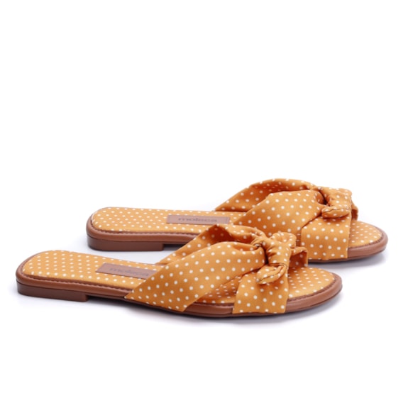 Chinelo Tamanco Slide Moleca Feminino - MULTI MOSTARDA