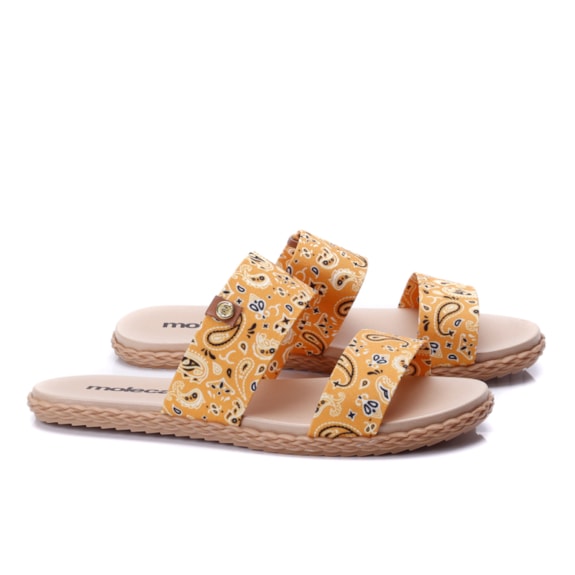 Chinelo Tamanco Slide Moleca Feminino - MULTI MOSTARDA