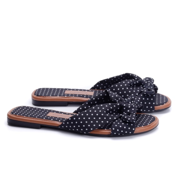 Chinelo Tamanco Slide Moleca Feminino - MULTI PRETO