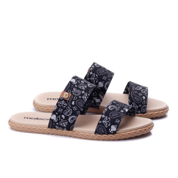 Chinelo Tamanco Slide Moleca Feminino - MULTI PRETO