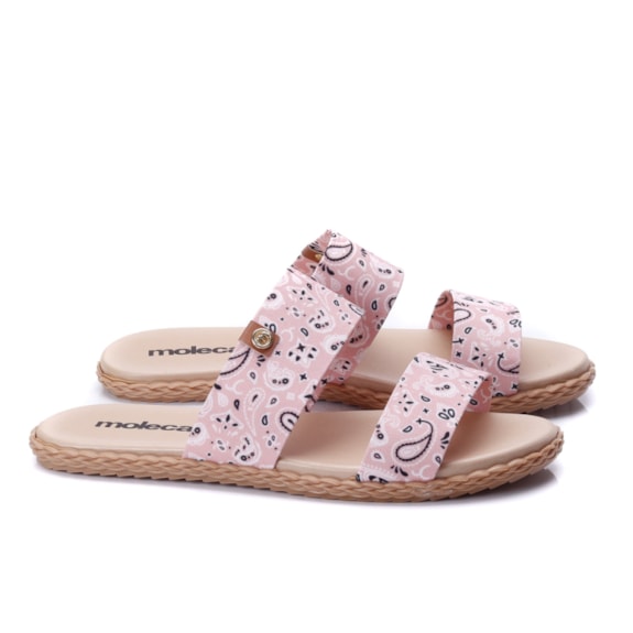 Chinelo Tamanco Slide Moleca Feminino - MULTI ROSA