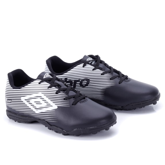 Chuteira Infantil Society Umbro Masculina - PRETO/BRANCO