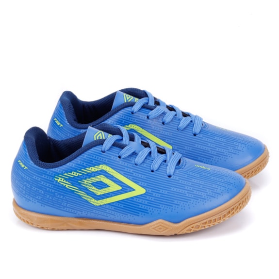 Chuteira Umbro Indoor Jr Masculino Infantil - NEBULAS BLUE/VERDE LIMAO/AZUL