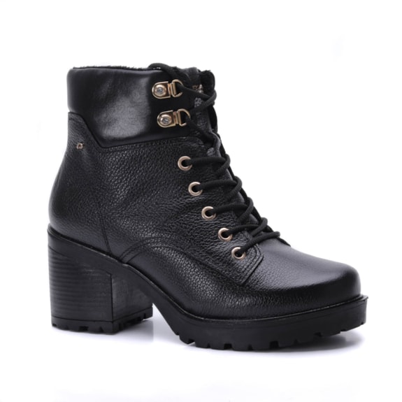 Coturno Feminino Pegada Couro Com Pedras 282602