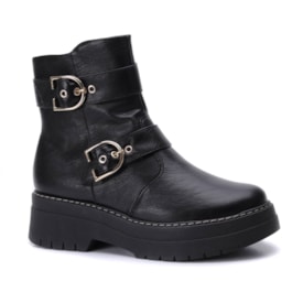 Coturno Feminino Piccadilly Flat Form com Fivelas 318018 N
