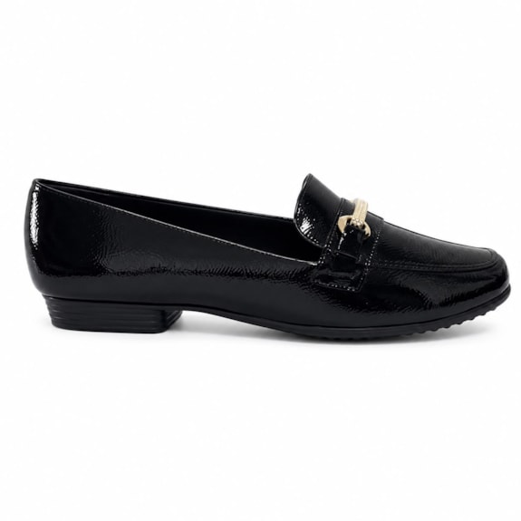 Mocassim Feminino Verniz Gloss Preto Piccadilly