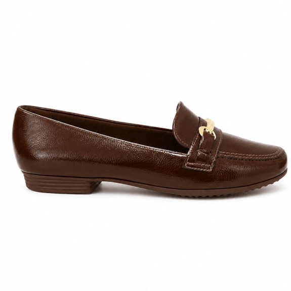 Mocassim Feminino Verniz Gloss Preto Piccadilly