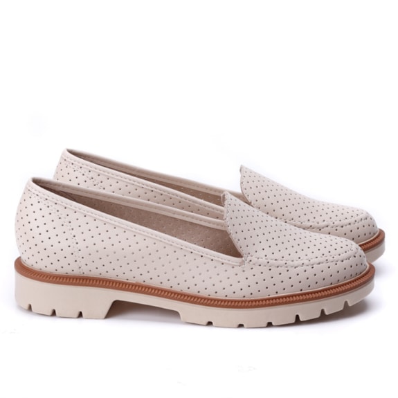 Mocassim Micro Feminino Beira Rio - CREME