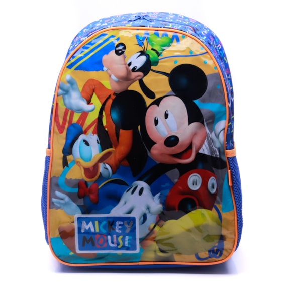 Mochila Infantil Menino Mickey Xeryus 11592 Azul Claro Laranja