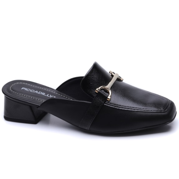 Mule Feminino Piccadilly Salto Quadrado com Stretch 160107