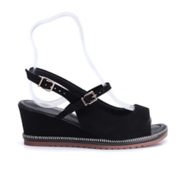 Sandália Anabela com Fivela Bebecê Nobuck T 5838-184 N