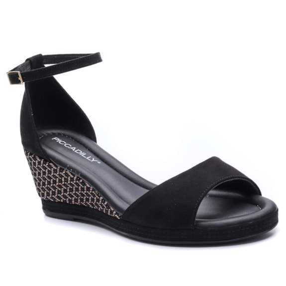 Sandália Anabela Feminina Piccadilly Microfibra 408244
