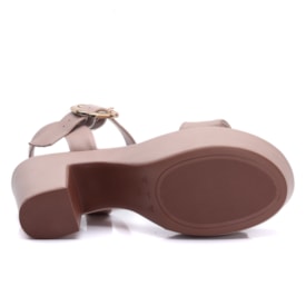 Sandália Feminina Bebecê Salto Plataforma T 5118-148 Nude