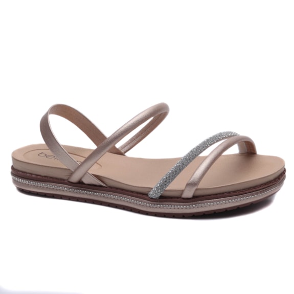 Sandália Feminina Beira Rio Rasteira Anatômica Tiras 8565.101