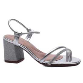 Sandália Feminina Beira Rio Salto Alto com Brilho 8436. 213