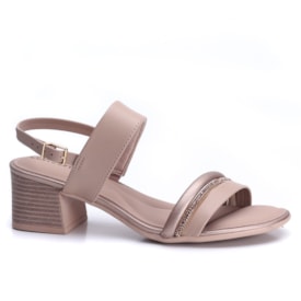 Sandália Feminina Comfortflex Salto Baixo com Brilho 25-56403