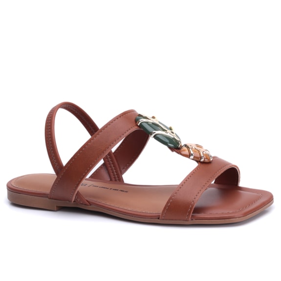 Sandália Feminina Dakota Rasteira Salomé com Pedras Y9611