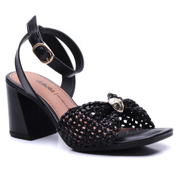 Sandália Feminina Dakota Salto Bloco com Trama Y9803