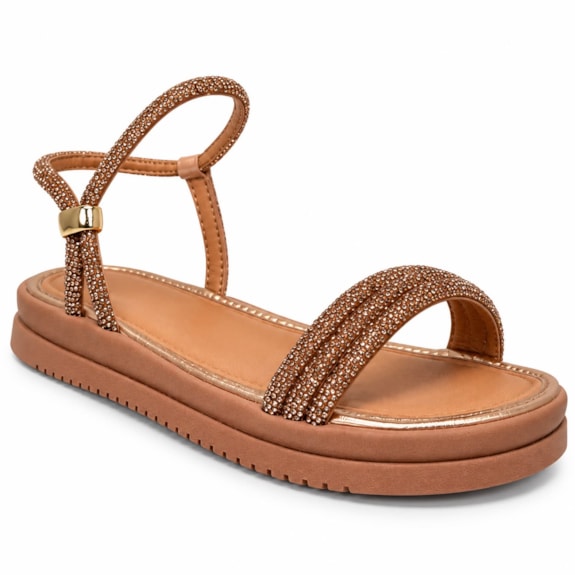 Sandália Feminina Mississipi Flat Form com Brilho MG 033