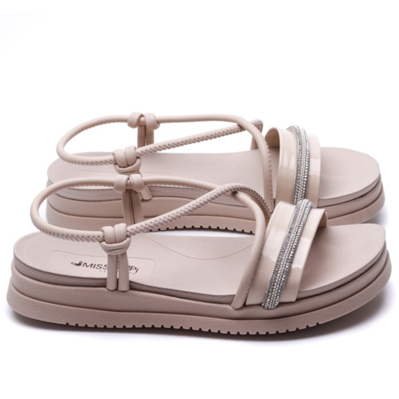 Sandália Feminina Mississipi Flatform Strass MC 362