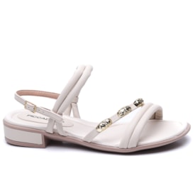 Sandália Feminina Piccadilly Rasteira Soft com Metal 590071