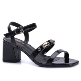 Sandália Feminina Via Marte com Pedras 264-008 Preto