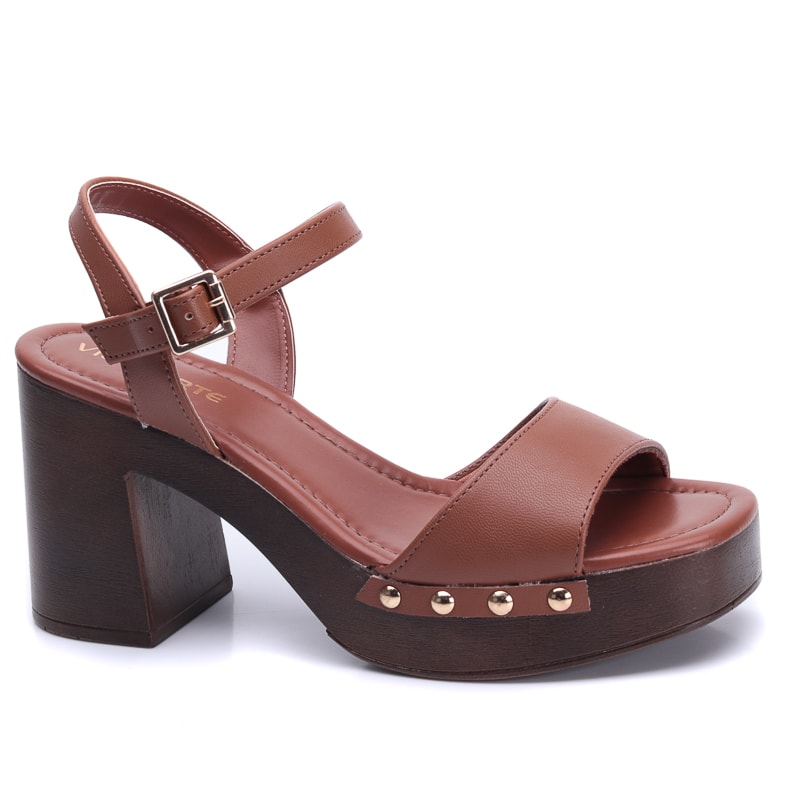 Sandália Feminina Via Marte Plataforma Napa 311-006 Ganache - Andaraki