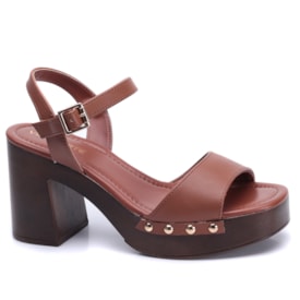 Sandália Feminina Via Marte Plataforma Napa 311-006 Ganache