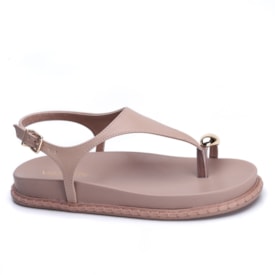 Sandália Feminina Via Marte Rasteira Dedo Metalizado 315-001