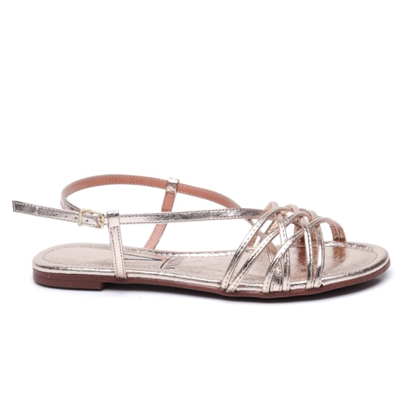 Sandália Feminina Vizzano Rasteira Metal Tiras 6235.1820