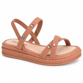 Sandália Infantil Feminina Pink Cats Flat Form Calce Fácil V 6721