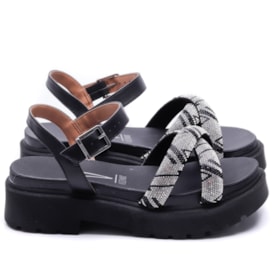 Sandália Papete Feminina Vizzano Flatform com Brilho 6499. 114