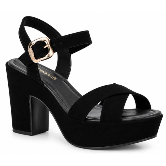 Sandália Plataforma Feminina Bebecê em Nobuck T 5118-156