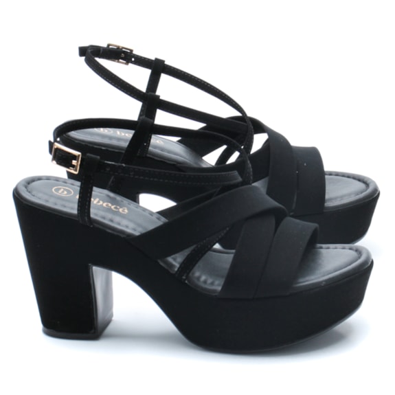 Sandália Plataforma Tiras Feminina Bebecê T 5118-147 Andaraki