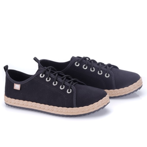 Sapatênis Feminino Moleca Camurça  - PRETO