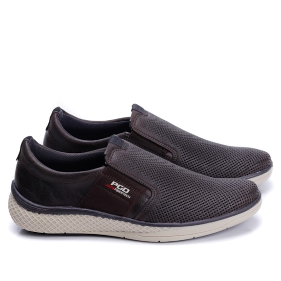 Sapatênis Slip On Pegada Masculino - CAFE/PRETO