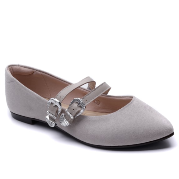Sapatilha Feminina Bico Fino Moleca com Fivela Andaraki
