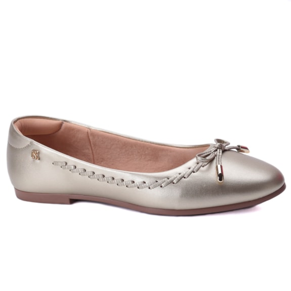 Sapatilha Feminina Santinelli Metalizada Laço 1628-002