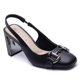 Sapato Feminino Chanel com Salto Bloco e Fivela Ramarim 25-18102 