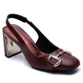Sapato Feminino Chanel com Salto Bloco e Fivela Ramarim 25-18102 