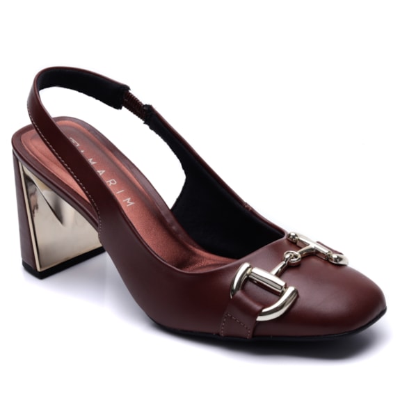 Sapato Feminino Chanel com Salto Bloco e Fivela Ramarim 25-18102 