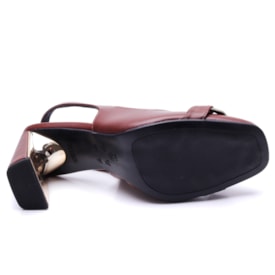 Sapato Feminino Chanel com Salto Bloco e Fivela Ramarim 25-18102 